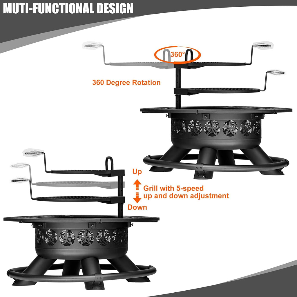 verdeluxe 47 inch outdoor fire pit with 2, package contents