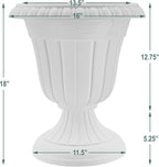 Arcadia Garden Products PL00CP Classic Traditional Plastic Urn Planter, 16" x 18", Brushed Copper