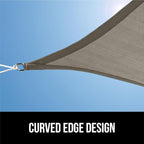 GORILLA GRIP Heavy Duty Sun Shade, UV Protection Fade Tear and Rust Resistant Rectangle Sunshade Canopy, Curved Edges Blocks Sunlight, Breathable Sail, Outdoor Patio, Lawn Garden 12x16 FT Gray
