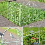sungmor 25in x 8ft metal garden fence border on a desk or shelf