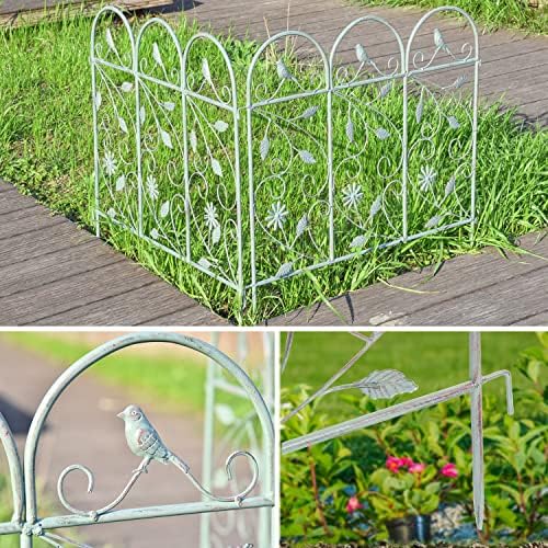 sungmor 25in x 8ft metal garden fence border on a desk or shelf