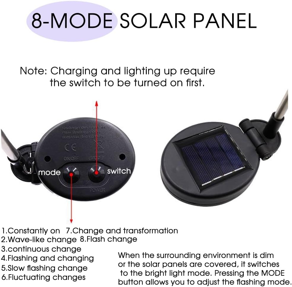 hpufkot solar garden lights outdoor,waterproof garden, 2pc 200 on a desk or shelf