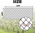 bird netting 20x30 ft, 1/2in mesh garden bird showing dimensions