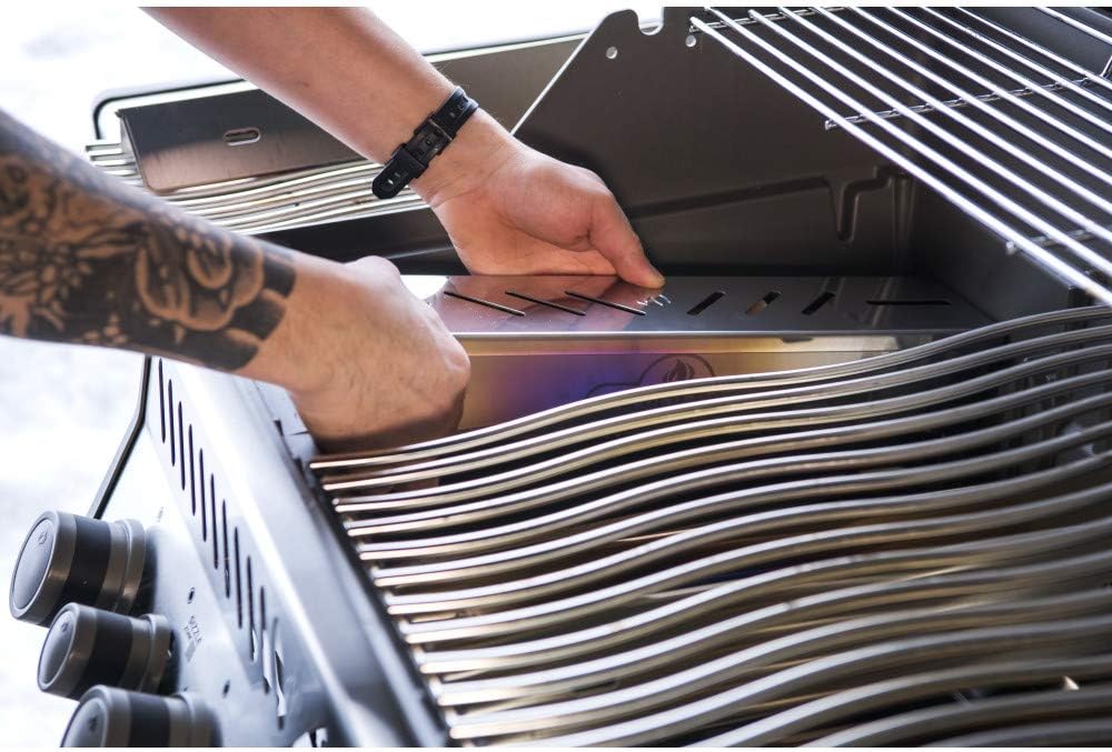 Napoleon Stainless Steel Smoker Box 67013 Add Smoky Flavor to BBQ, Easily Turn Gas Grill Into Smoker, Add Wood Chips or Chunks to Smoke Food on Barbecue 16.25 x 2.54 x 3.5