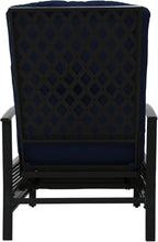 Kozyard Adjustable Outdoor Reclining Lounge Chair, Cushioned Patio Chaise Lounge with Extendable Metal Frame for Sunbathing, Reading & Relaxing – Comfortable Outdoor Recliner(Navy Blue)