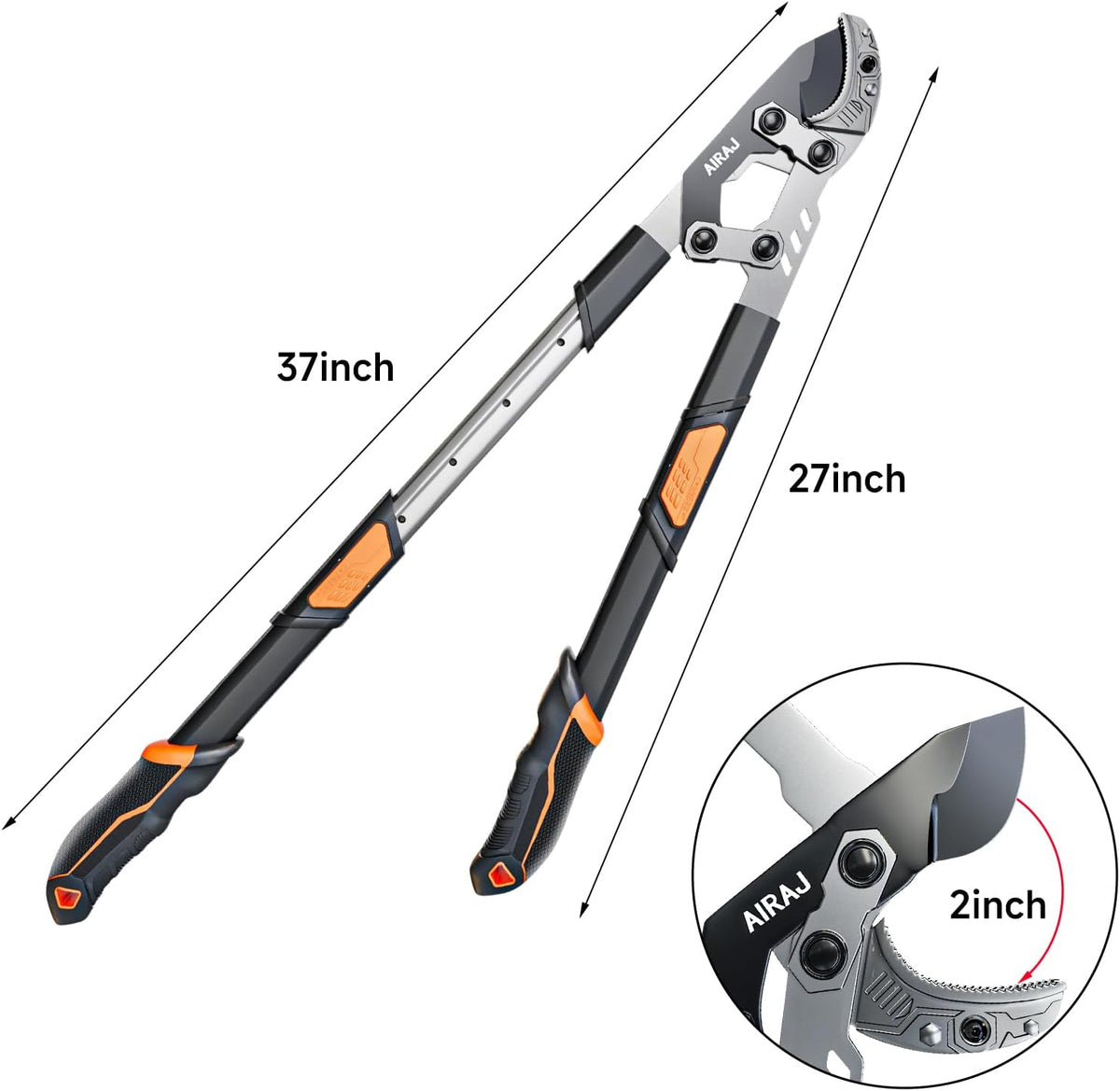 airaj 27-37''anvil loppers for tree trimmer heavy duty shown in use
