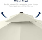 Best Choice Products 12x12ft LED Cantilever Patio Umbrella w/Base Included & 360° Rotation, Large Solar Offset Hanging Outdoor Sun Shade for Deck, Backyard Table w/Stand & Lights – Ivory