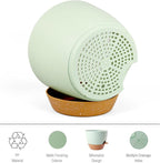 12 inch Large Self Watering Pots, Plant Pots with Mesh Drainage Holes for Indoor Outdoor Plants, Plastic Planters with Deep Reservoir for Garden House Flower Plants, Green with Brown