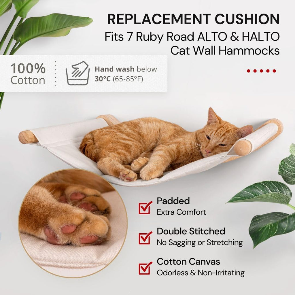 Cat Wall Hammock Replacement Cushion - Fits Alto & HALTO Only | The padded cotton canvas cushion that slides onto your existing frame in under a minute. Cushion only, frame not included