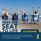 GCI Outdoor Pod Rocker Beach Chair | Collapsible Folding Rocking Chair with Drink Holder & Portable Carry Bag — Saybrook Blue
