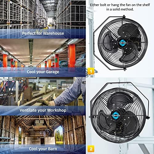 tornado 12 inch outdoor water-resistant metal industrial wall, front angle view