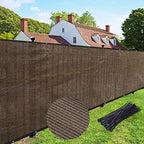 UPGRADE Privacy Fence Screen 6'x13' Brown Outdoor 90% Visibility Blockage 170 GSM Mesh Shade Cover Panels for Backyard,Balcony,Home Decoration with Zip Ties,Customized Avaliable