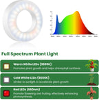 Kullsinss 3.5" Grow Lights for Indoor Plants, 24W Full Spectrum Plant Light | 4-Head Plant Grow Lamp with 6/12/16H Auto Timer, 5 Brightness Levels, DC Adapter, Ideal for Under Cabinets, Plants Shelves