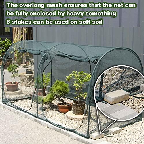 large tunnel 8.2'x4' plant netting cover 4ft tall, close-up detail