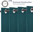 PureFit Outdoor Curtains for Patio Waterproof Weatherproof, UV and Fade Resistant Outside Curtains for Gazebo, Front Porch, Pergola, Sun Blocking Privacy Curtain, 52W x 95L inch, 1 Panel, Teal