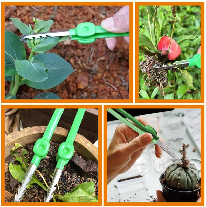 TOYANDONA Portable Gardening Tweezer Tool for Bonsai and Succulent Care, Multi-use Plant Tweezer for Weeding and Trimming, Household Garden Hand Tool