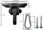 Heavy Duty Black Swing Hangers Screws Bolts Included Over 5000 lb Capacity Playground Porch Yoga Seat Trapeze Wooden Sets Indoor Outdoor (4 Pack)