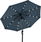 Best Choice Products 10ft Solar Polyester LED Lighted Patio Umbrella w/Tilt Adjustment and UV-Resistant Fabric