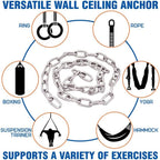 Heavy Duty Swing Chains 1/5" x 40" with 4 Carabiners, 500 LB Capacity Stainless Steel Hanging Swing Set for Hammock Punching Bags Indoor Outdoor Ues (2 Pack)