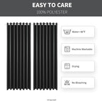 Outdoor Patio Curtain Waterproof Darkening Thermal Insulated Indoor Curtains for Bedroom, Porch, Living Room, Pergola, Cabana, W105 x L120 Extra Wide Room Divider, Dark Gray, Set of 2 Panels