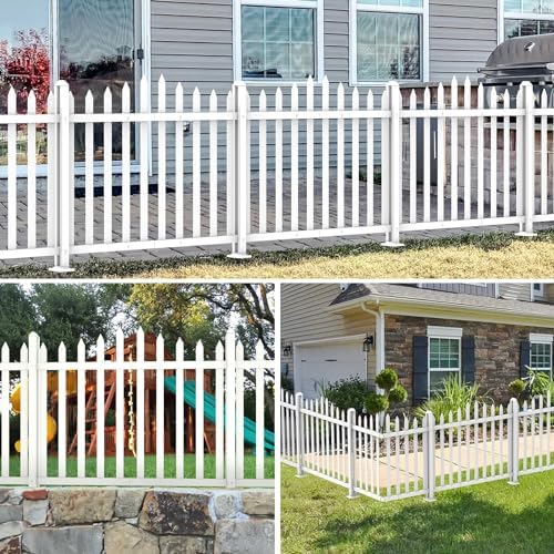 1 set vinyl picket fence panels white 84''wx36''h shown in use