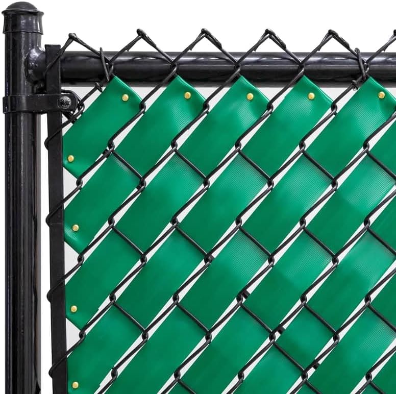 chain link fence privacy tape (emerald green), main product view