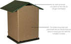 Poly Screech Owl Nesting Box, Saw-Whet and Kestrel Owl House, Green and Tan