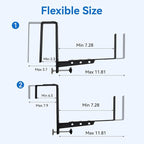 Halatool 4-Pack Heavy Duty Window Box Bracket, Adjustable Wall Mount Planter Holder for Outdoor Window Flower Boxes on Balcony, Porch, Fence, Patio and Garden