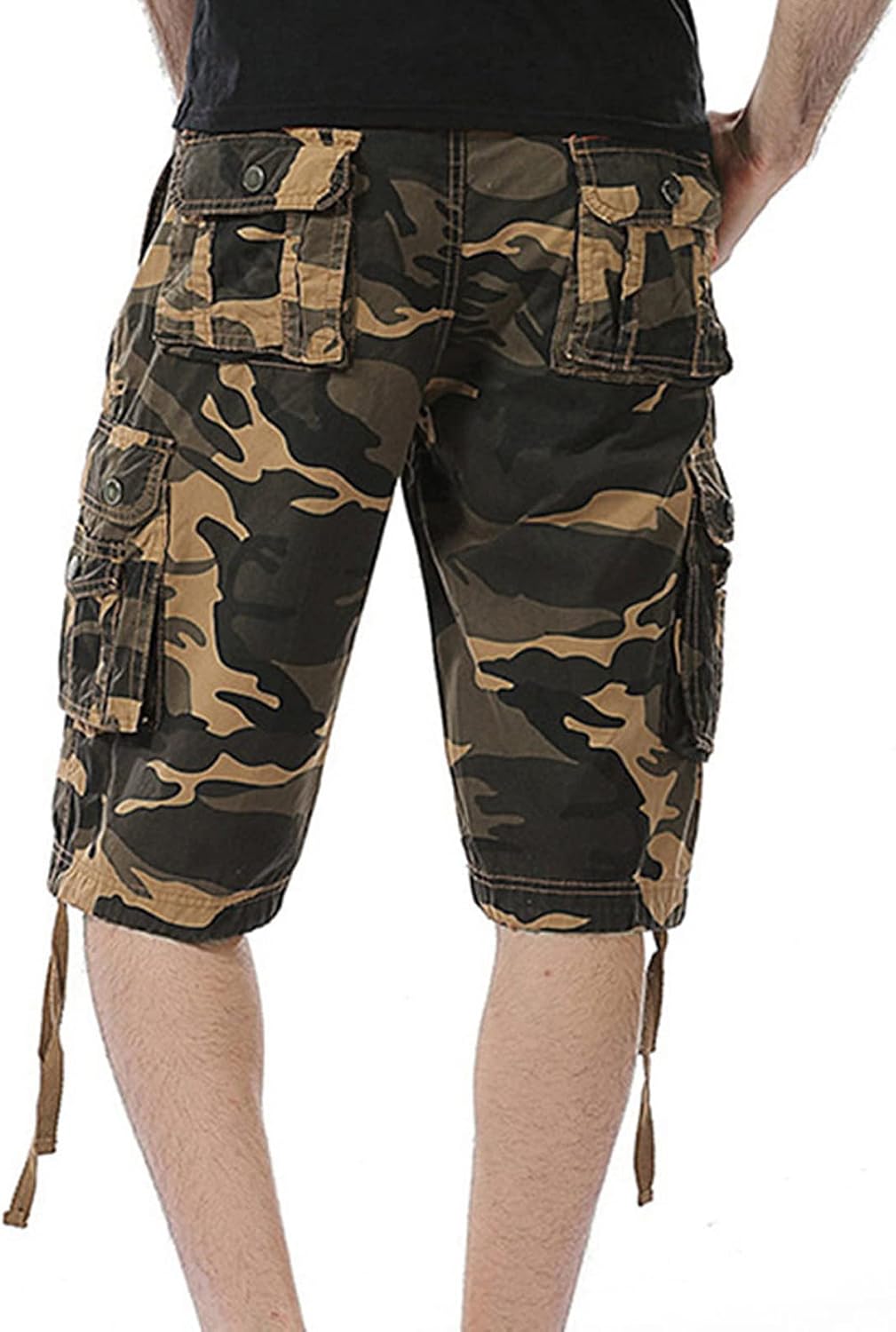 Maiyifu-GJ Men Relaxed Fit Camo Cargo Shorts Camouflage Multi Pockets Outdoor Short Pants Lightweight Loose Military Short