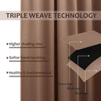 NICETOWN Sliding Door Curtain for Patio, Thermal Insulated Rustproof Grommet Blackout Cabana Curtain & Drape Privacy Safe for Party, Terrace, Outdoor Living Divider, Tan, 1 PC, W100 by L95-Inch
