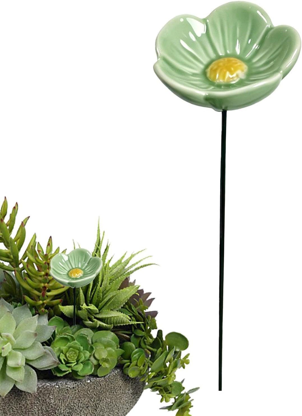 2pack Bee Watering Station,4.1x4.1x27cm Ceramic Bird Waterer Feeding Bow,Weather Resistant Easy Install,Bee Baths Feeder Bowl - for Garden Patio Yard Backyard Porches Courtyard Balconies Farmhouse