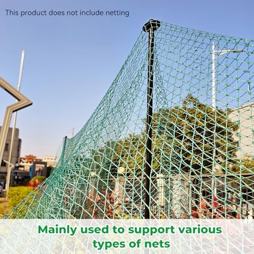 72 inch garden stake netting support, black heavy, close-up detail