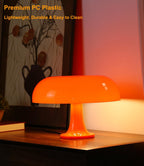orange mushroom lamp, mid century modern table lamp showing dimensions