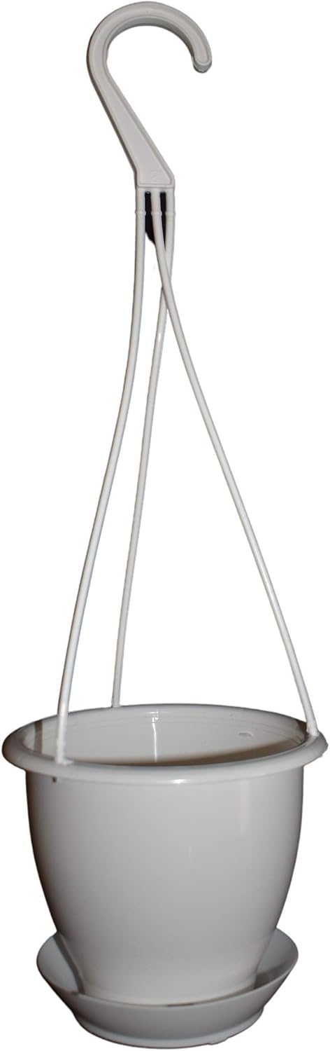 4.5" mini white plastic hanging basket by koba, main product view