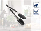 Leifheit Stainless Steel Grill & Kitchen Tongs with Silicone Covers, Silver, Black, 28.5cm x 4.2cm, 1pc