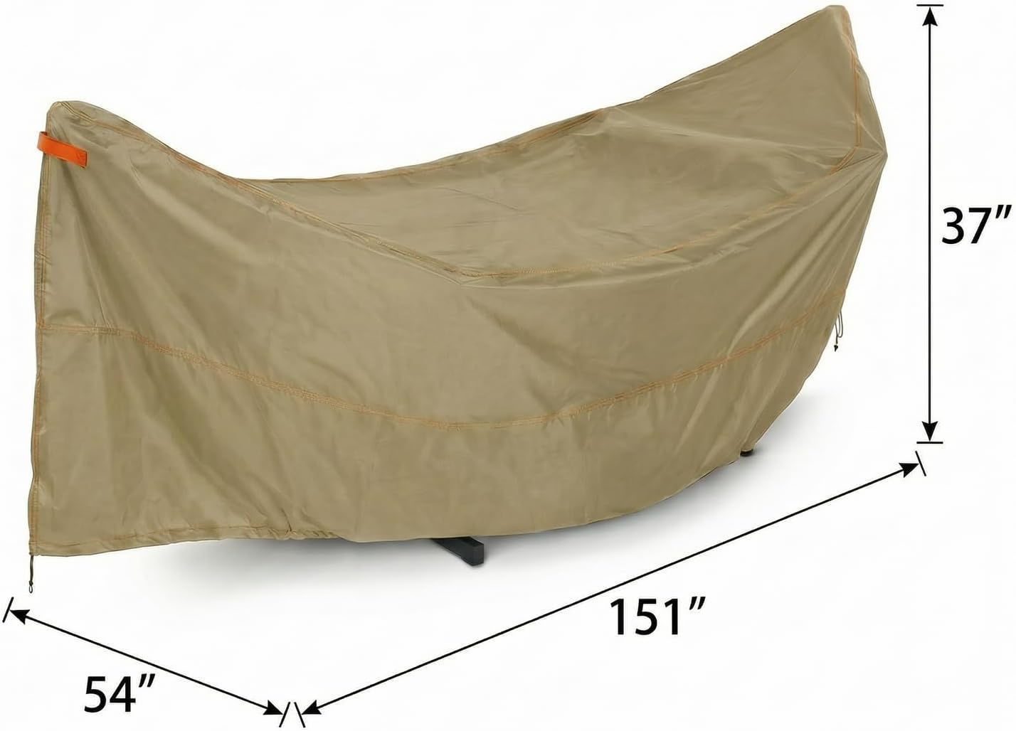 Deosk Waterproof Hammock Cover For 12ft Stand - Heavy Duty 420D Oxford Fabric, Hammock Stand Protective Cover With Adjustable Drawstring, Buckles, Handle 151"D X 54"W X 37" H(Khaki)