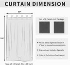 Easy-Going Outdoor Patio Curtains Detachable Tab Top Windproof Weatherproof Curtain for Cabana, Porch, Pergola and Gazebo, Tab Bottom Drape, 2 Panels, 54W x 120L inch, Gray