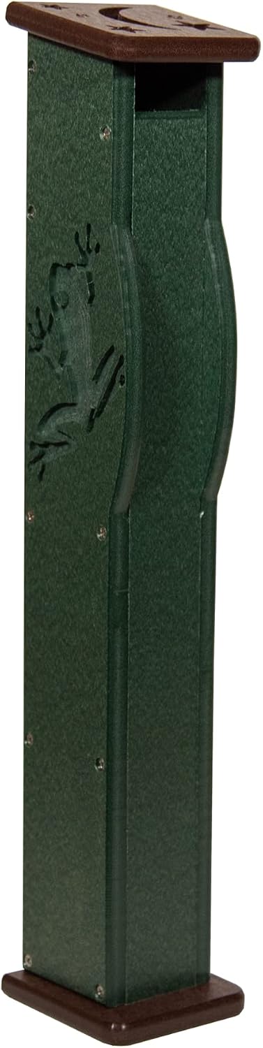 Deluxe Poly Lumber Tree Frog House - Attract Many Species of Tree Frogs - Made in the USA (Green Body/Brown Roof)