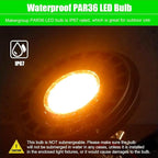 PAR36 LED Landscape Light Bulb 10W, 12V Low Voltage Lighting, Waterproof Spotlight for Outdoor Yard Tree Light, In-Ground Well Light, Warm White 2700K-3000K