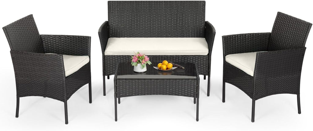 fdw 4-piece patio furniture set | black |, main product view