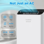 turbro greenland 14,000 btu inverter portable air conditioner shown in use