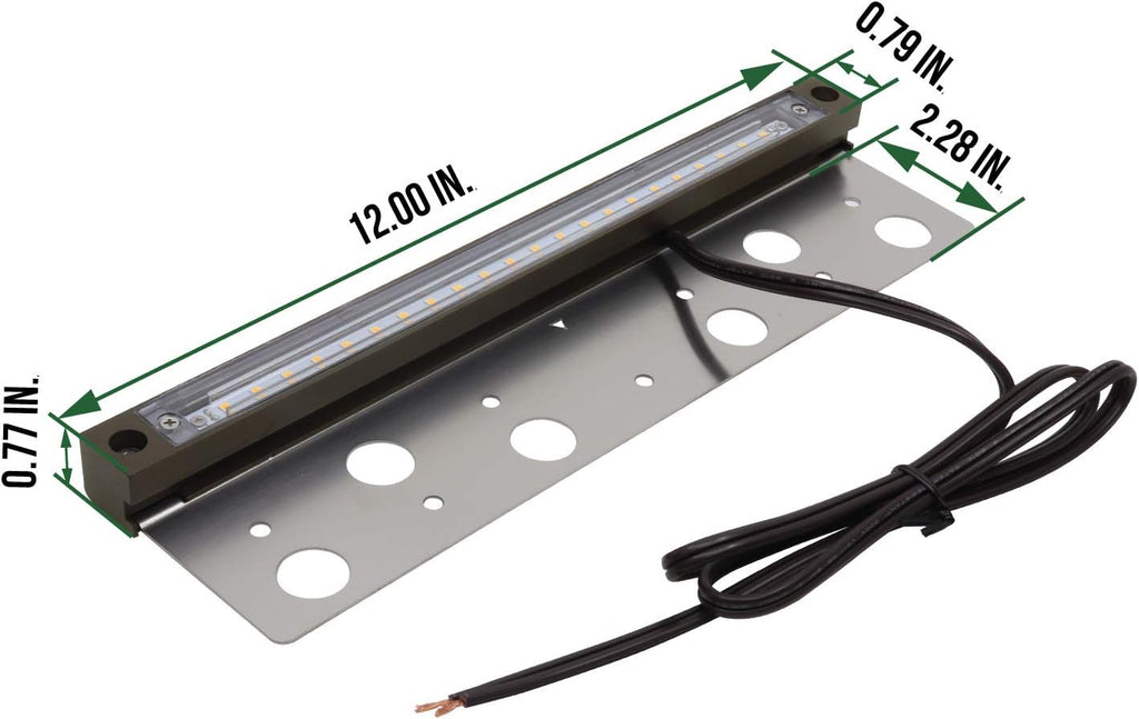 12 Inch LED Hardscape Lighting, Low Voltage Paver Wall Step Lights, 22pcs LED Chips for Even Light Distribution, 2700K Warm White, 12V AC/DC (8-Pack)
