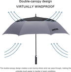 G4Free 47/54/62/68/72 Inch Automatic Open Golf Umbrella Oversize Extra Large Double Canopy Vented Windproof Waterproof Stick Umbrellas