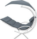 Hanging Lounge Chair Replacement Cushion with Umbrella Fabric, Fade Resistant Breathable Replacement Cushion Pad for Outdoor Curved Hanging Hammock Swing Chair (Dark Gray)
