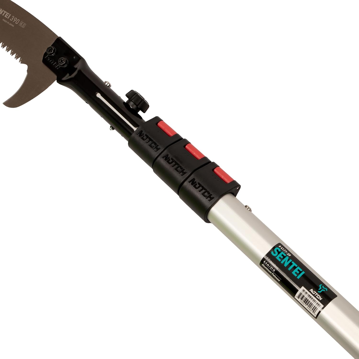Notch 21' Sentei 4-Section Telescoping Aluminum Polesaw 15.4" (390mm) Hard Chrome-Plated Blade, Abrasion Resistant Low-Profile Grip, Rigid Aluminum Construction (4177-39N)