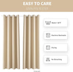 Outdoor Indoor Curtains W52 x L108 for Patio - Weather-resistant Window Panels Privacy Protect Grommet Top Thermal Insulated Home Curtain for Porch Garden Hot Tub Area (Beige, 2 Panels)
