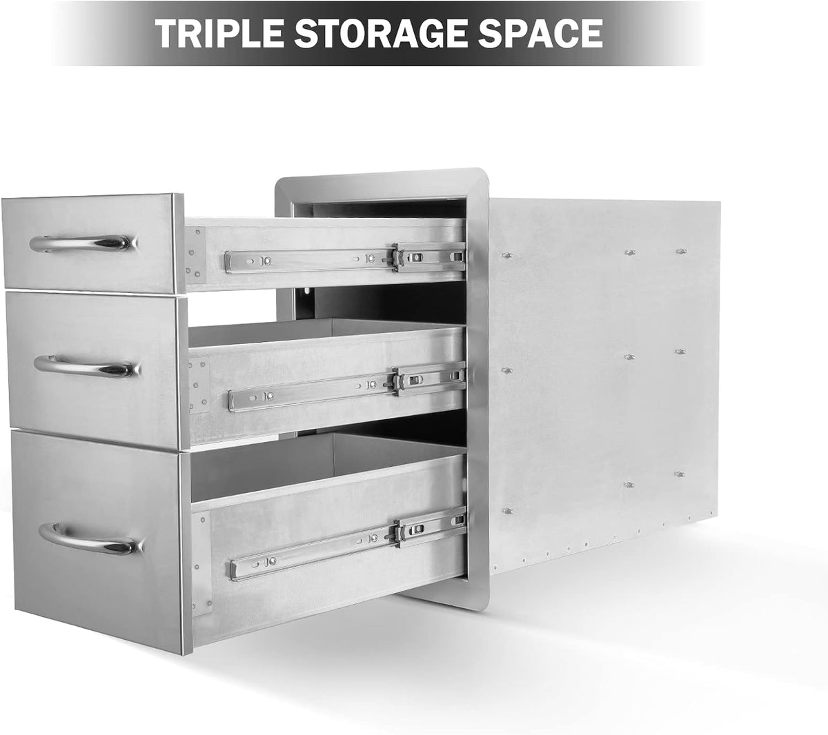 stanbroil triple access drawers for outdoor kitchen, 304 on a desk or shelf