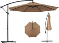 Backyard Expressions 10FT Cantilever Patio Umbrella – Outdoor Offset Hanging Umbrella with Smooth Crank, Tilt Adjustment & UV Protection – Heavy-Duty Steel Frame (Base Not Included)