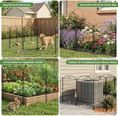 10 panel no dig decorative garden fence with showing dimensions