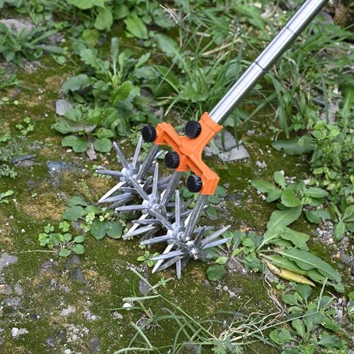 baraystus rotary cultivator garden rotary tiller adjustable stainless on a desk or shelf